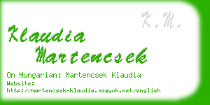 klaudia martencsek business card